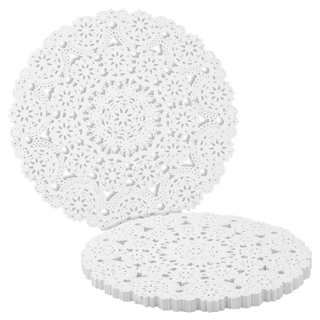 200 White Lace Paper Doilies, 12 Inch Round Medallion Disposable Wedding Placemats, Bulk